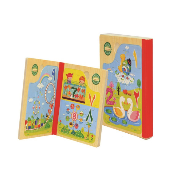 هيا نتعلم الارقام - كتاب بزل الارقام العربية - خشبي