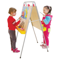 2-sided drawing stand with iron legs, size: 72*72*120cm