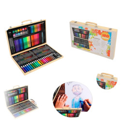 حقيبة الالوان الخشبية 180 قطعه 