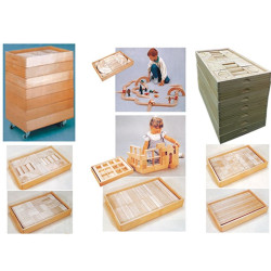 مكعبات خشبية 338 قطعة مع 7 صندوق