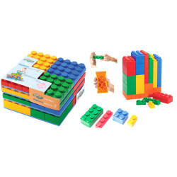 طقم مكعبات ليجو مع قواعد،عدد 124 مكعب باحجام مختلفة +4 قواعد (  مكعبات ليجو )