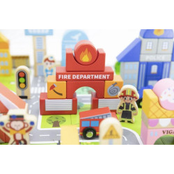 مكعبات بناء المدينة ( 100 قطعة ) مع فرشه : 25*22سم