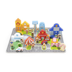 مكعبات بناء المدينة ( 100 قطعة ) مع فرشه : 25*22سم