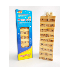 برج التحدي والتوازن الملون - خشبي صغير 48 قطعة