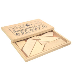 علبة تانجرام تحدي خشبي 8 قطع