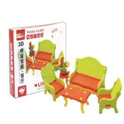 لعبة تحدي- تركيب طقم الكنب خشبي