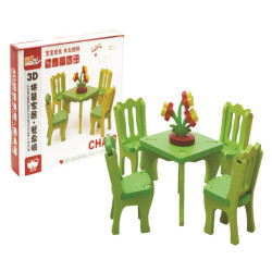 لعبة تحدي- تركيب طاولة الطعام خشبي