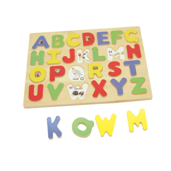 هيا نتعلم الحروف - بزل الحروف الانجليزية بقاعدة اسماء - خشبي