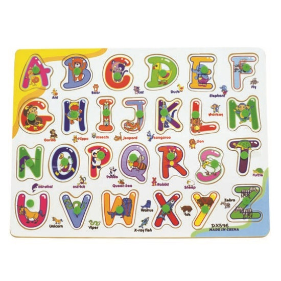 هيا نتعلم الحروف - بزل بمسكات لتعلم  الحروف الانجليزية ومطابقة الحيوانات على الحروف واللوحة