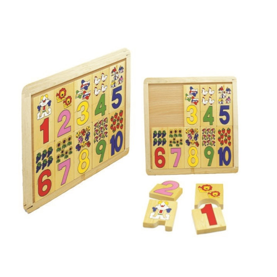 هيا نتعلم الاعداد - صندوق تعلم الاعداد الانجليزية بالاشكال خشبي
