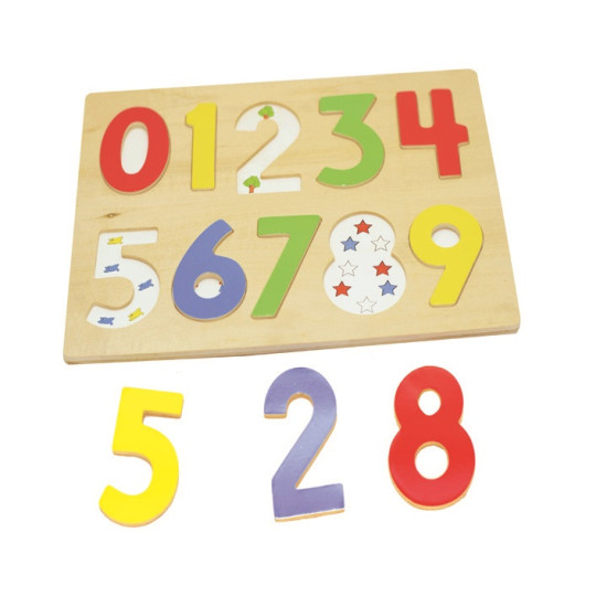 هيا نتعلم الارقام - بزل الارقام الانجليزية بقاعدة اعداد- خشبي