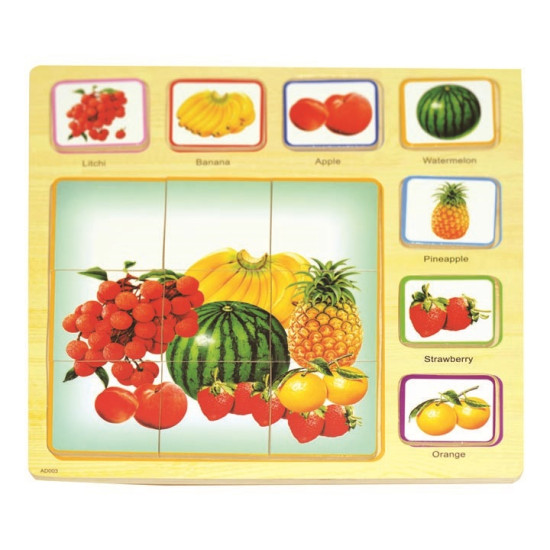 بزل تعلم أسماء الفواكه انجليزية - خشب