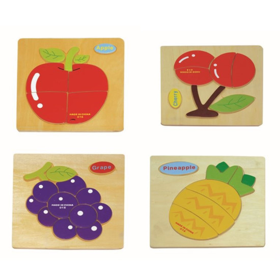 هيا نتعلم الاسماء - بزل تعلم اسماء الفواكه انجليزي صغير - خشبي عدد 4