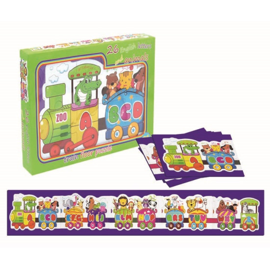 بزل قطار الحروف الانجليزية خشبي