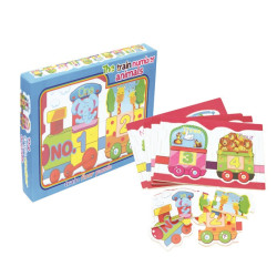 بزل قطار تعلم الارقام الانجلزية مع حيوانات خشبي