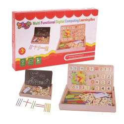 صندوق ادوات العمليات الحسابية متعدد الوظائف خشبي