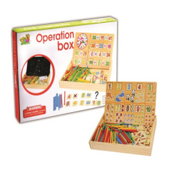 صندوق أدوات العمليات الحسابية متعدد الوظائف خشبي