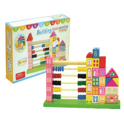 عداد الخرز مع مكعبات بناء خشبي 