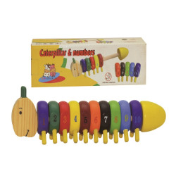 يرقة ترتيب الارقام الملونة خشبي