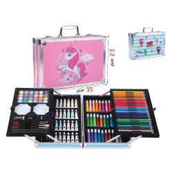 حقيبة الألوان المتعدةة (شمعية - خشبية - مائية ) وأدوات