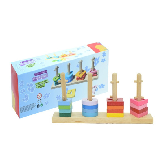 فك وبرم تطابق الاشكال الهندسية مستطيل خشبي