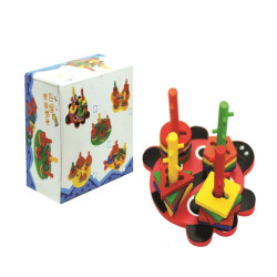 فك وبرم الاشكال شكل السلحفاء 4 اعمدة خشبي 