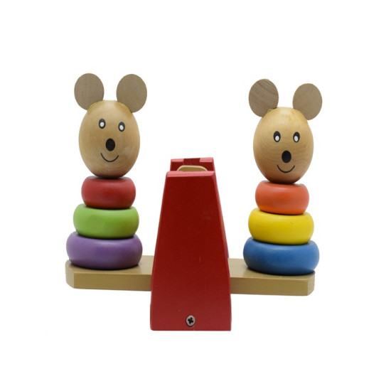 ميزان مصفوفة القطة الجميلة خشبي 