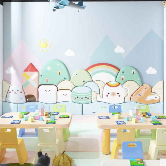 ديكور الحائط الكبير - المخبوزات الجميلة SIZE : 280*100*3 CM