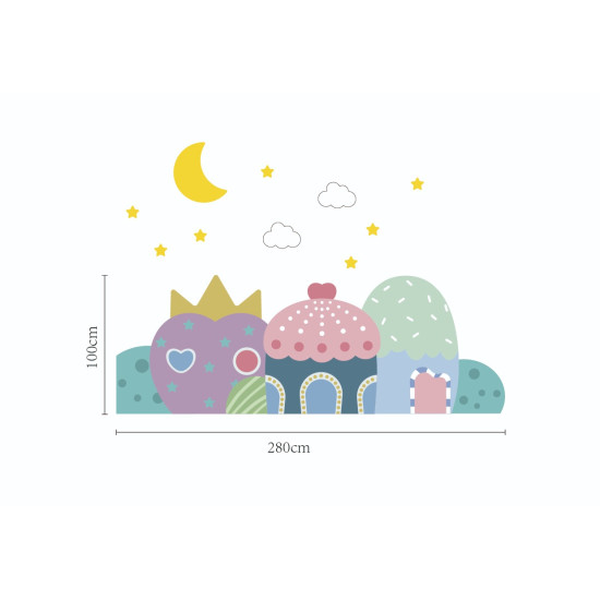 ديكور الحائط الكبير - أرض العجائب مقاس: 280*100*3سم