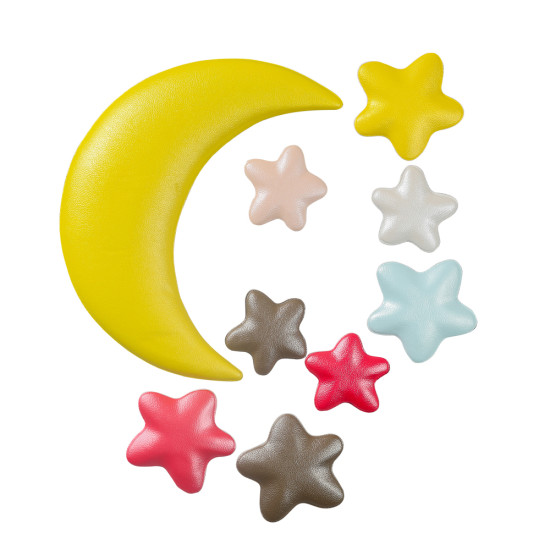 ديكور جداري للزينة - القمر و 9 نجوم