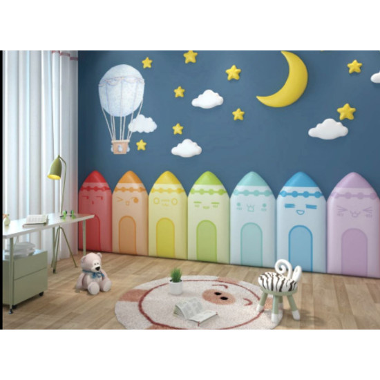 ديكور جداري للحماية أقلام كرايون 7 ألوان مختلفة مقاس :280*80*3سم