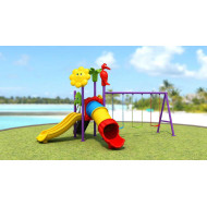 العاب خارجية زحليقه  مع ثلاث مراجيح 