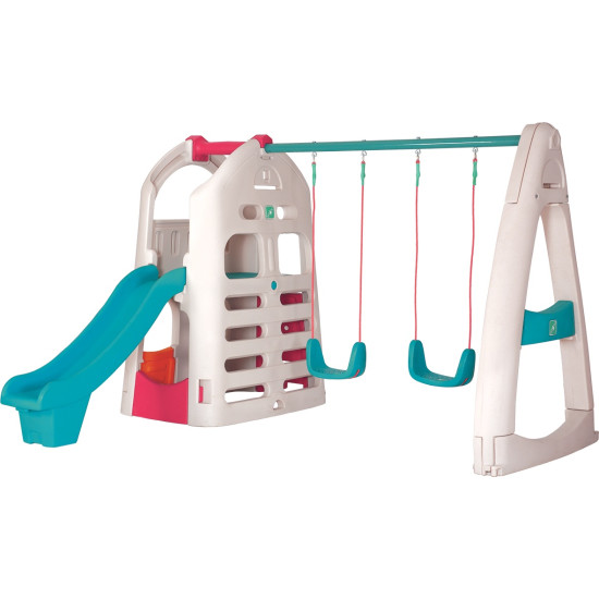 وحدة العاب مراجيح وزحليقة وكوخ المقاس 196*275*284سم