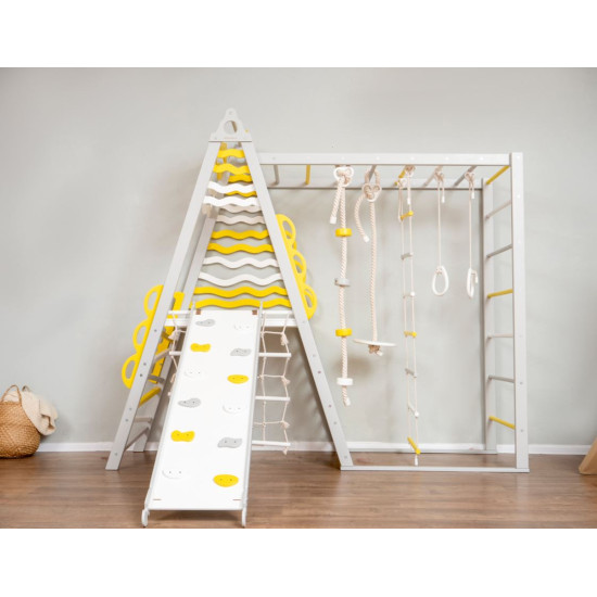 سلم التمارين المثلث الخشبي مع 3 قطع تمارين مقاس :228.8*68*198سم