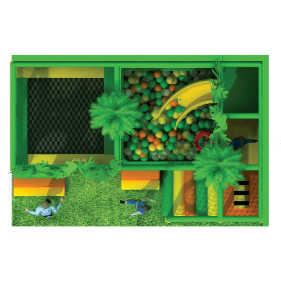 وحدة الألعاب الداخلية الغابة مع الكرات و الأرضيات  مقاس 6*4*2.5متر