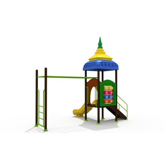 مجموعة زحاليق وتسلق مع اكس او -1 مقاس 420*240*280 سم