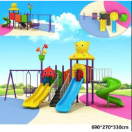 العاب حدائق كبيرة زحاليق بمراجيح جماعية مقاس: 690*270*330 سم
