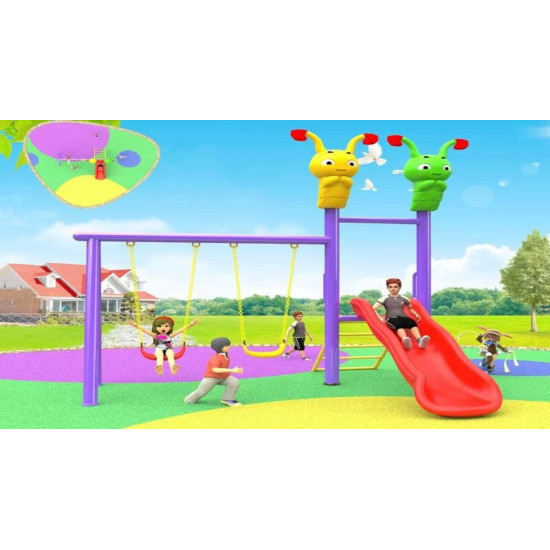 وحدة العاب زحليقة ومرجيحتين مقاس :300*250*280سم