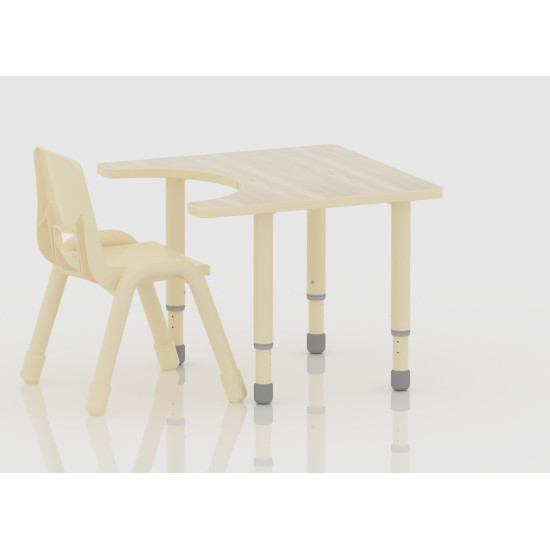 طاولة احتياجات خاصة خشب مقاس: 70*70سم بارجل متعددة الارتفاعات 55-75 سم - لون خشبي