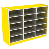 وحدة تخزين 15 خانه مقاس 120*40*90سم لون اصفر