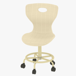 كرسي معلم / مختبر دوار متحرك حلزوني- لون بيج 