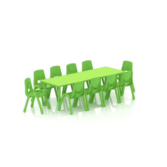 طاولة مستطيل  خشب مقاس: 180*60سم بارجل متعددة الارتفاعات 55-75 سم - لون اخضر