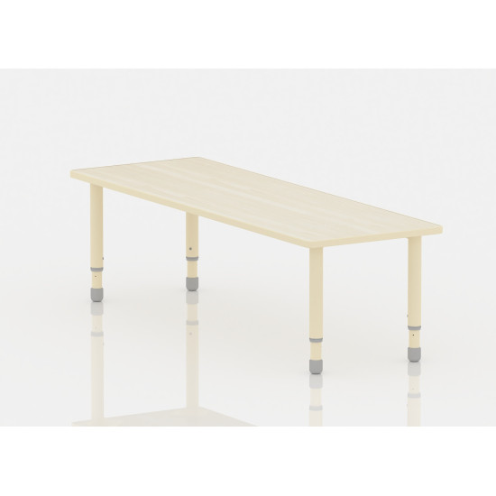 طاولة مستطيل خشب مقاس :120*60سم بارجل متعددة الارتفاعات 55-75 سم - لون خشبي