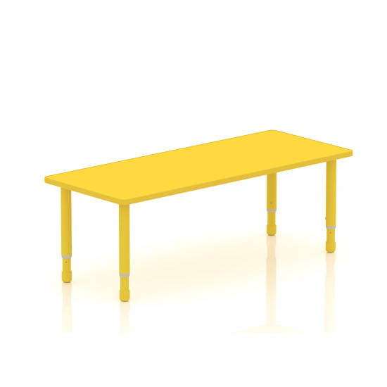 طاولة مستطيل خشب مقاس :150*60سم بارجل متعددة الارتفاعات 55-75 سم - لون اصفر