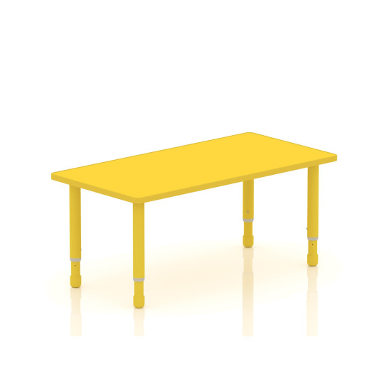 طاولة مستطيل خشب مقاس :120*60سم بارجل متعددة الارتفاعات 55-75 سم - لون اصفر