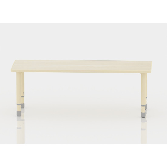 طاولة مستطيل  خشب مقاس: 150*60سم بارجل متعددة الارتفاعات 55-75 سم - لون خشبي