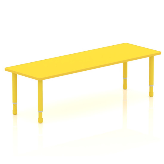 طاولة مستطيل  خشب مقاس: 180*60سم بارجل متعددة الارتفاعات 55-75 سم - لون اصفر