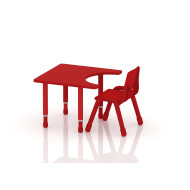 طاولة احتياجات خاصة خشب مقاس: 70*70سم بارجل متعددة الارتفاعات 55-75 سم - لون احمر