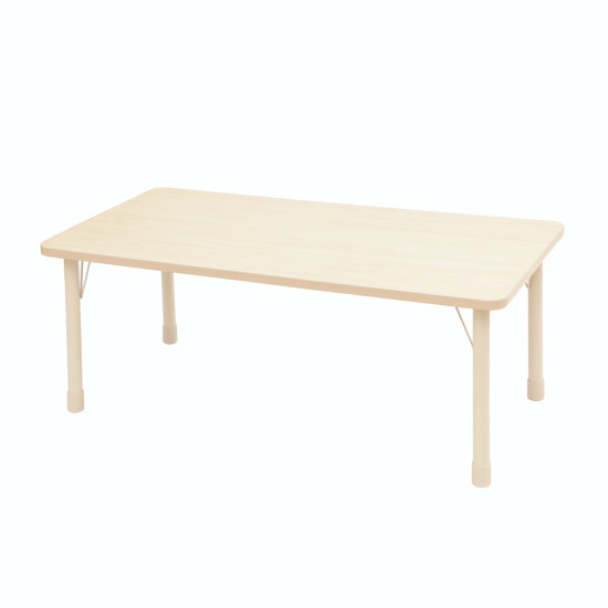 طاولة مستطيلة خشبية 8 كراسي 150*60سم -أرجل حديد متغييره الارتفاع من46-71سم