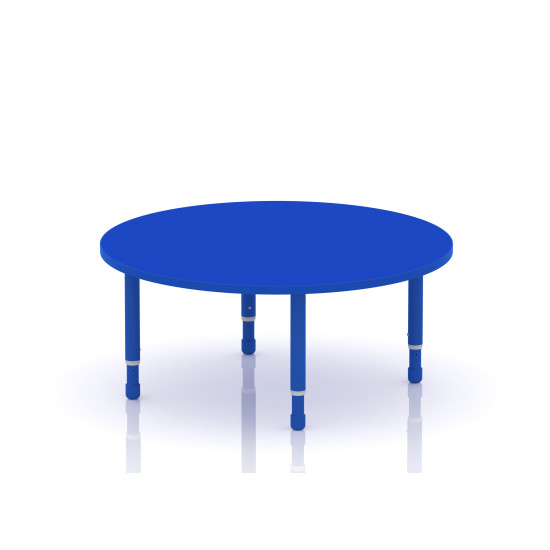 طاولة دائرية خشب قطر 120سم بارجل متعددة الارتفاعات 55-75 سم - لون ازرق